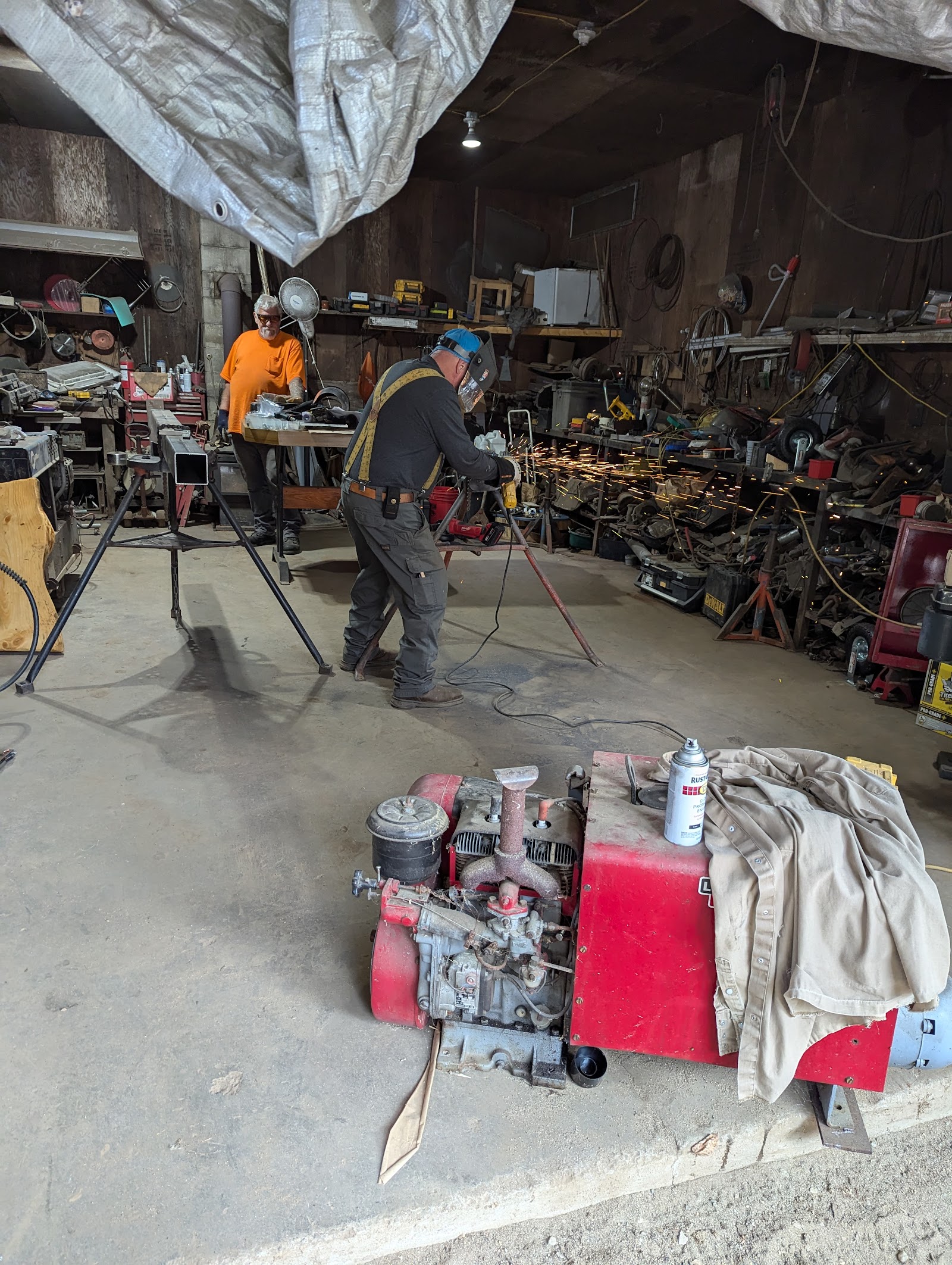 Workshop crew at work