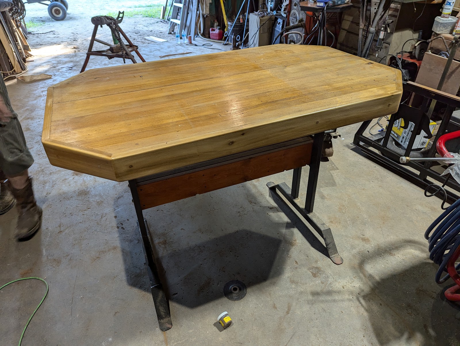 Restored wood-top table